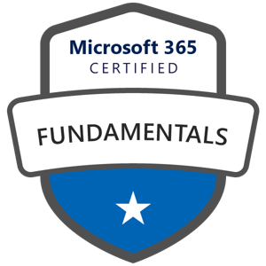 Selo Microsoft 365 Certified: Fundamentals (MS-900)